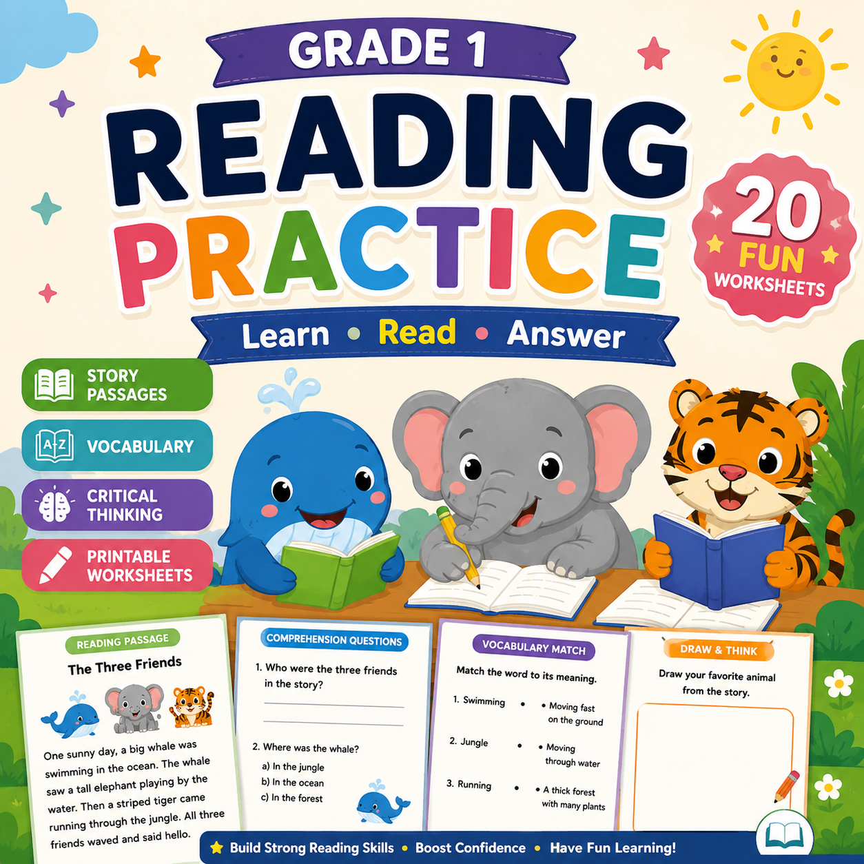 Grade 1 Reading Practice Workbook