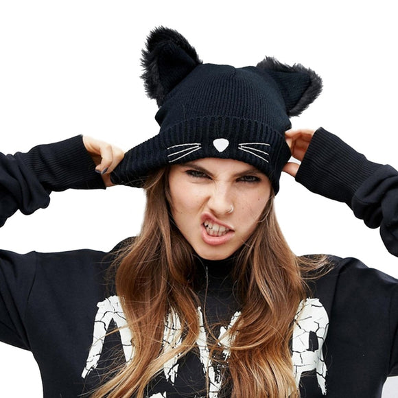 Warm Winter Cat Hat For Women