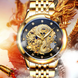 Golden Dragon Carved Automatic Mechanical Watch